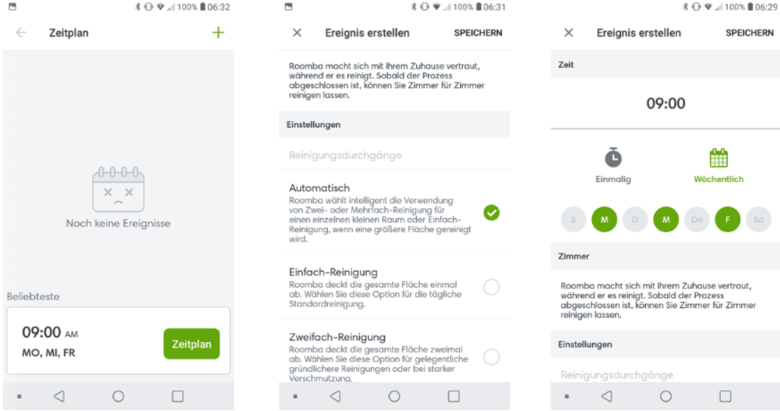 Erstellung des Reinigungsplans in der Roomba i7+ App